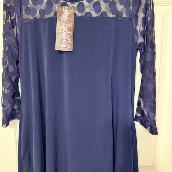 Nina Leonard Navy Long Sleeve Dress - Picture 3 of 8